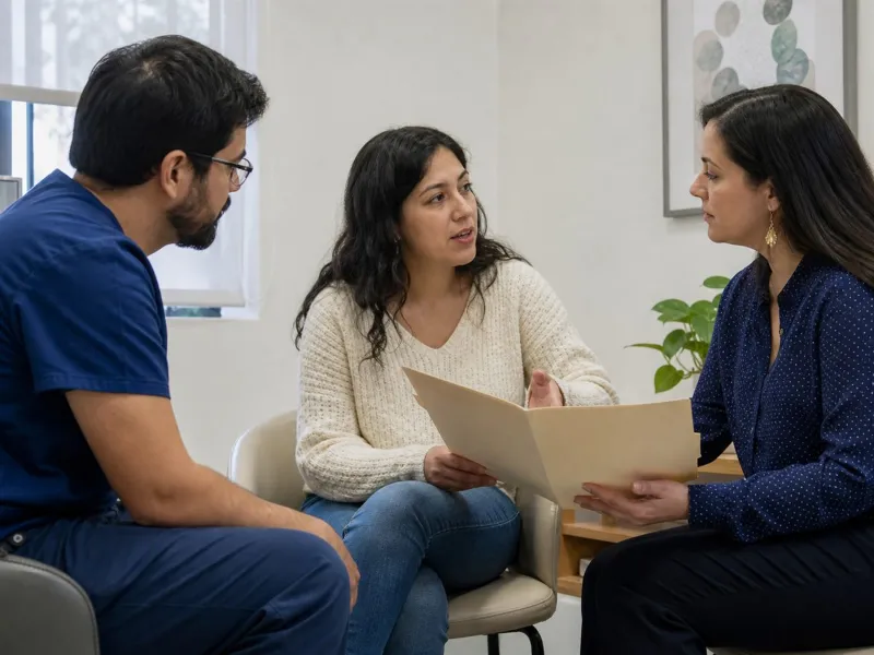 Paciente participando activamente en una consulta coordinada entre profesionales
