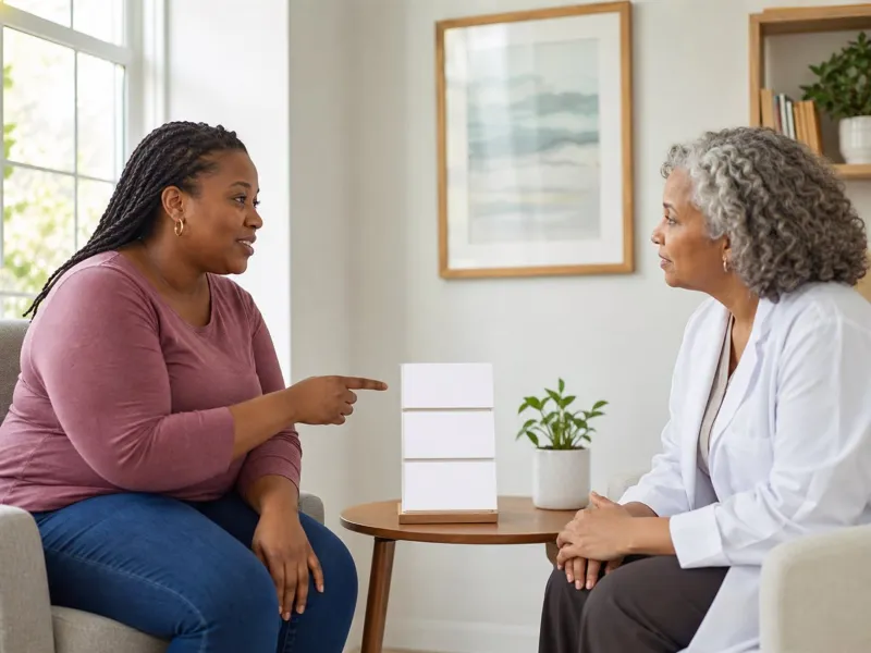 Paciente resolviendo preguntas frecuentes sobre bulimia con una profesional