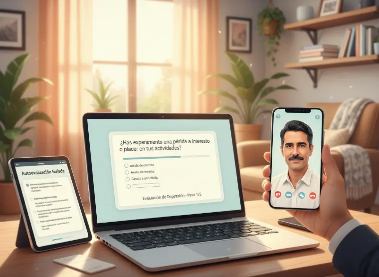 Test educativo de depresión con autoevaluación por síntomas