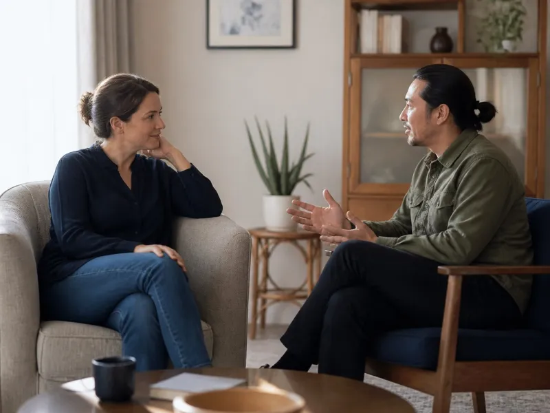 Conversación de pareja sin presión de rendimiento