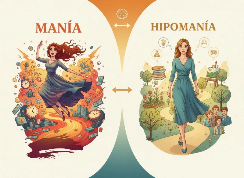 Qué son la manía y la hipomanía