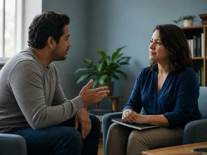 Paciente y profesional conversan de manera colaborativa para aclarar preguntas clínicas frecuentes