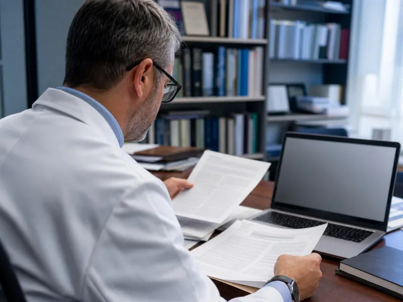 Profesional revisa críticamente guías y evidencia sobre prevención del suicidio